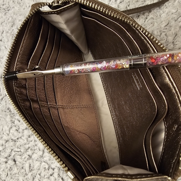 Coach Gold/Bronze Wristlet Clutch